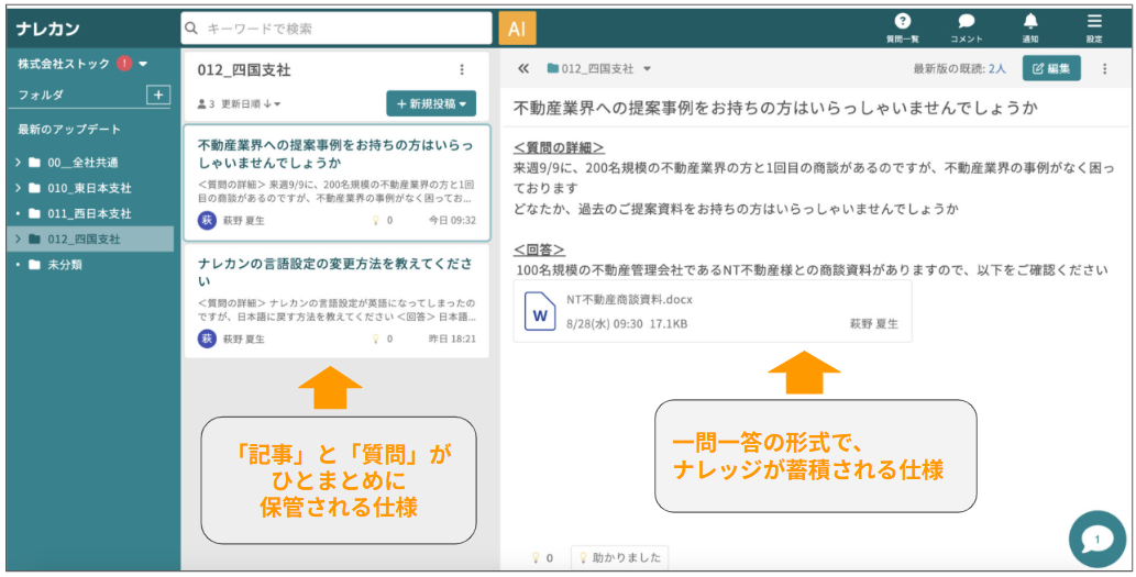 回答を記載して公開する画面