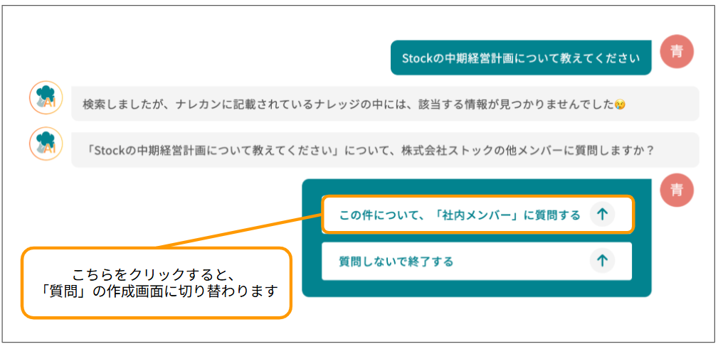 AI検索から質問する画面